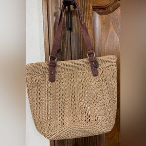 The Sak Tan and Brown Woven Tote Bag